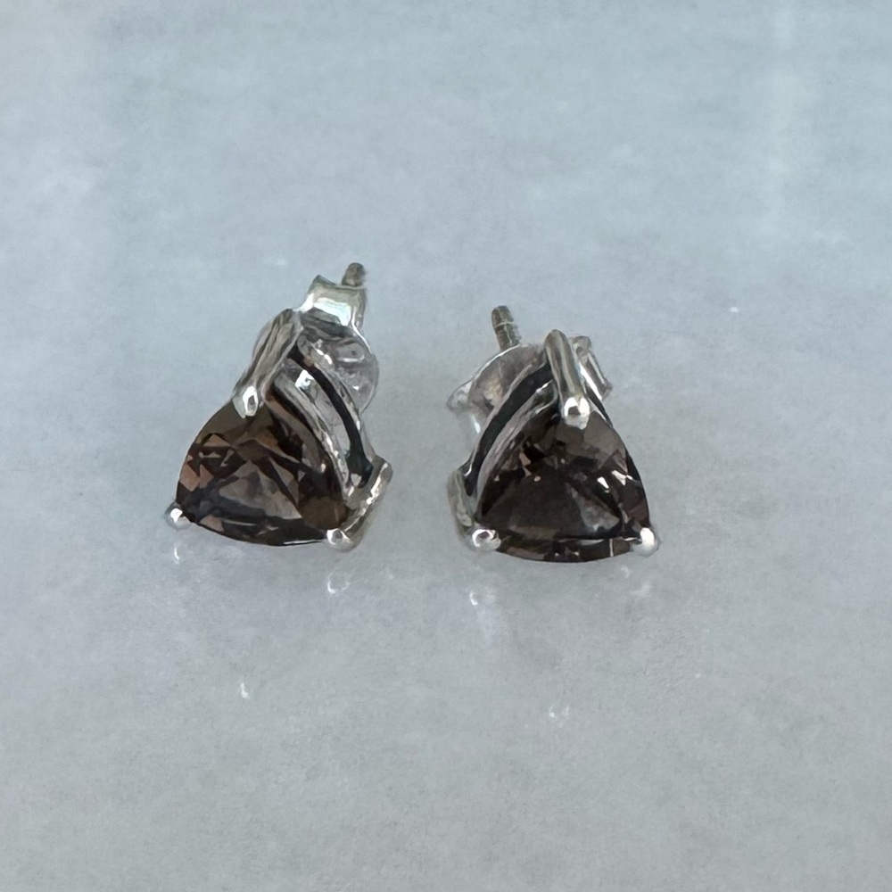 NWOT Tuckernuck Payton Earrings, Smoky Quartz, Sterling Silver - Picture 2 of 6